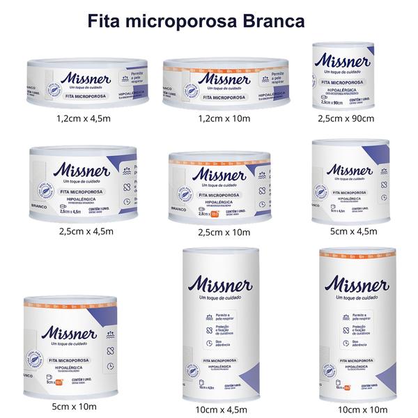 Imagem de Fita Microporosa Branca 1,2cm X 10m - Missner