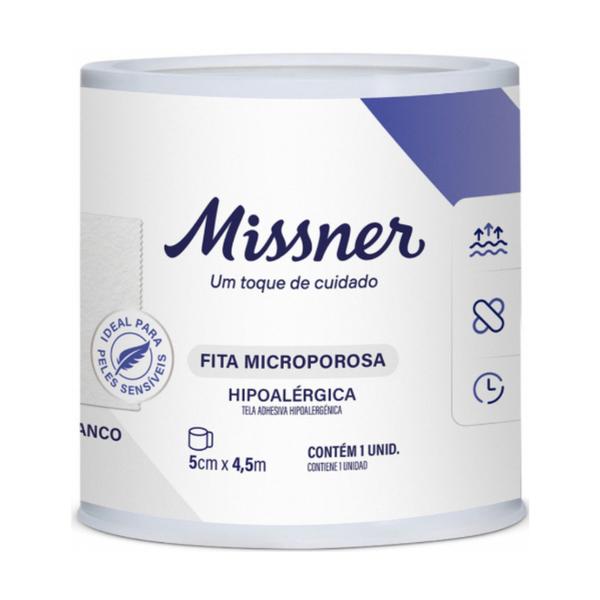 Imagem de Fita Microporosa Branca 5cm x 4,5m  Missner