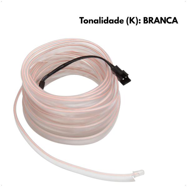 Imagem de Fita Neon Branca Automotiva 2 Metros Fibra Óptica Iluminação Automotivo Moderno Shocklight - SL-FTBC-2