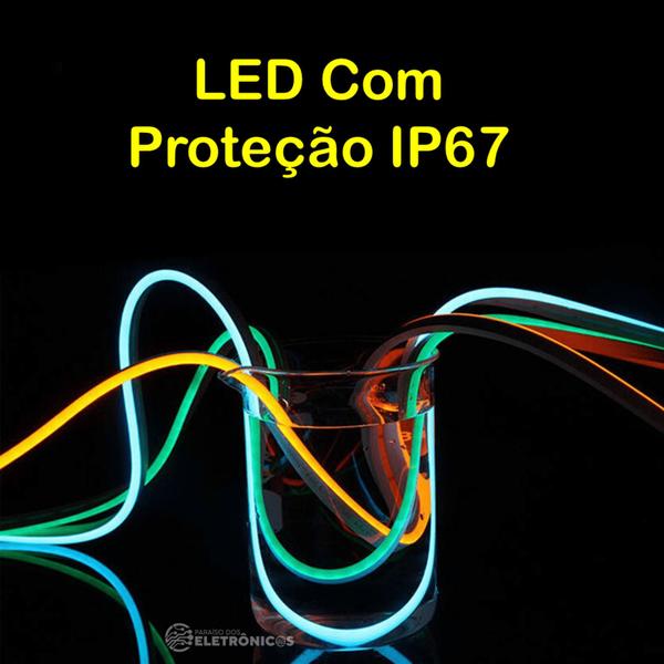 Imagem de Fita Neon LED 2835 Flexível 5 Metros Alta Qualidade De Brilho De Silicone Potente FITANEONFON