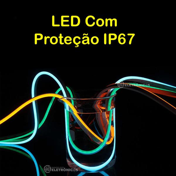 Imagem de Fita Neon LED 2835 Flexível 5 Metros Alta Qualidade De Brilho De Silicone Potente FITANEONVM