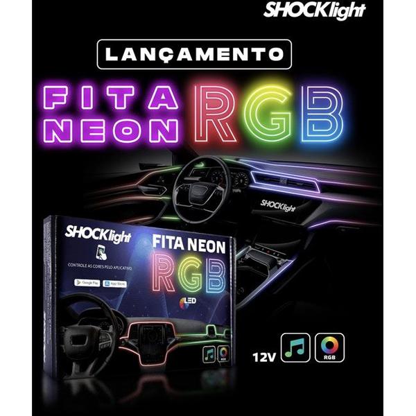 Imagem de Fita Neon Led Rgb Luz Interna Painel Carro 5m 5 Canhões