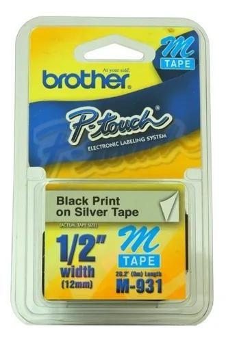 Imagem de Fita Original Rotulador Brother M931 M-931 Preto/prateado