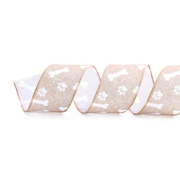 Fita Osso e Patinhas Bege e Branco - 6,3cm x 914cm - 1 unidade - Cromus - Rizzo Imagem de Fita Osso e Patinhas Bege e Branco - 6,3cm x 914cm - 1 unidade - Cromus - Rizzo