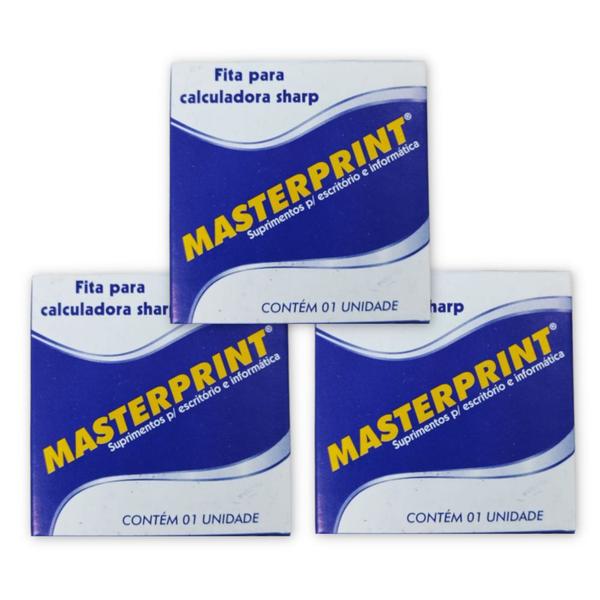 Fita p/ calculadora sharp kit 3un - masterprint Imagem de Fita p/ calculadora sharp kit 3un - masterprint