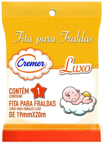 Imagem de Fita P/ Fralda De Pano Cremer - Branca Kit C/6 Rolos + Frete