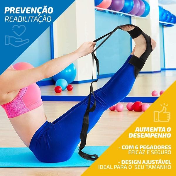 Imagem de Fita Para Alongamento Faixa Fisioterapia Pilates Yoga Strap