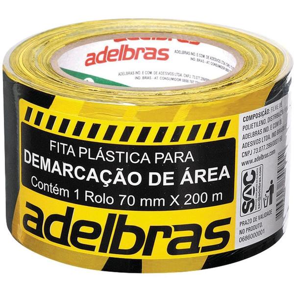 Imagem de Fita para Demarcacao de Area Zebrada RC 70MMX200MX0,04MM