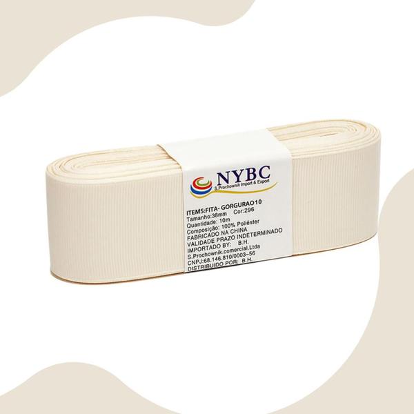 Imagem de Fita Para Laço De Gorgurão Bege Natural - 38mm C/10 Metros - NYBC