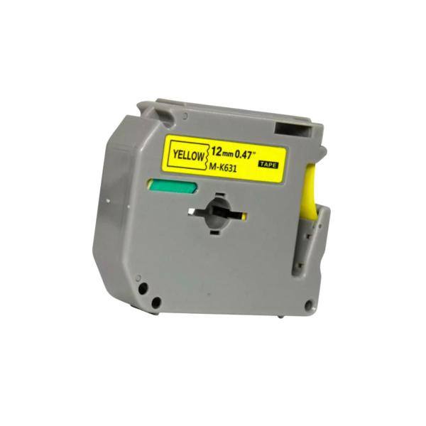 Imagem de Fita para Rotulador M-631 MK631 para PT55, 55MB, 65SL e M95 - 12mmx8m Preto/Amarelo