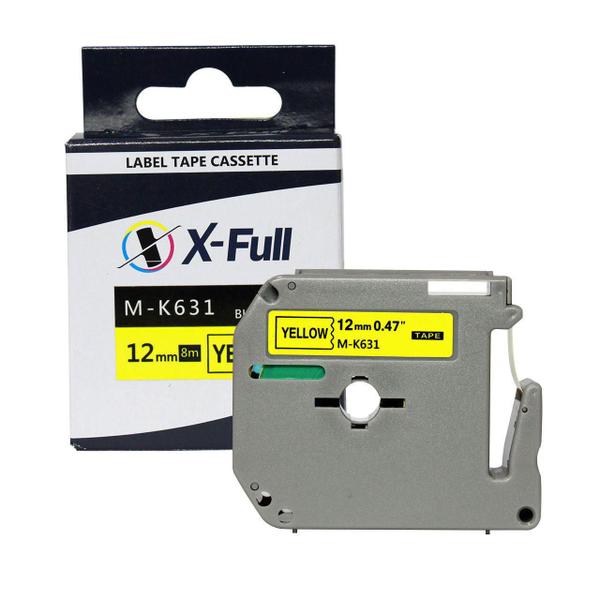Imagem de Fita para rotulador M-k631 12mmX8m Preto/Amarelo Compativel - XFULL