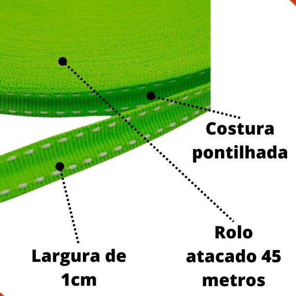 Imagem de Fita Pespontada 10mm Em Poliester Com 45 Metros