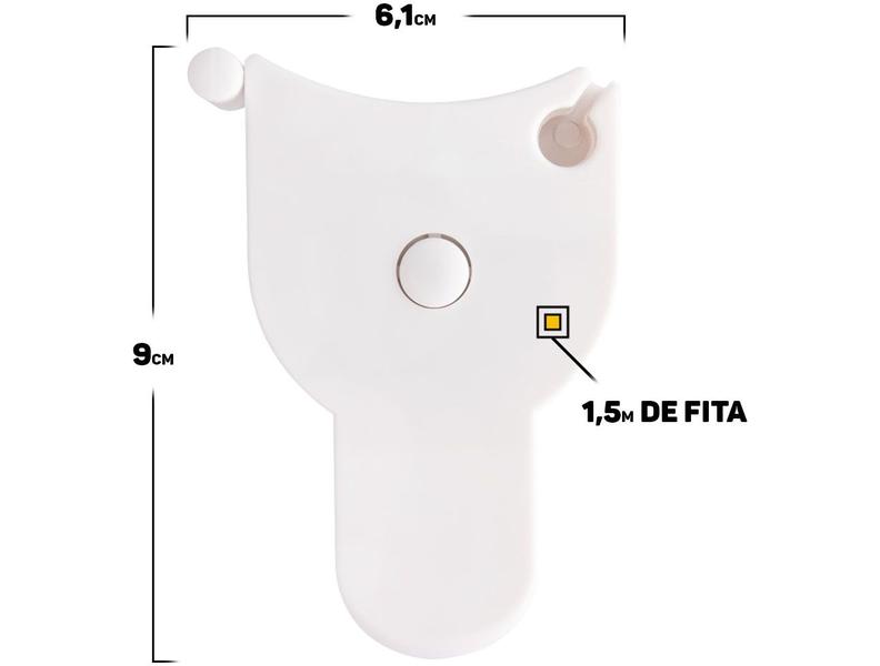 Imagem de Fita Profissional Com Trava Para Academias Clínicas Medição Corporal Circunferência Métrica 1,50m