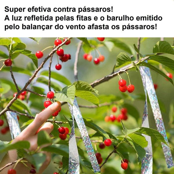 Imagem de Fita Repelente de Pássaros Pombos Plantações 45 Metros Refletiva - BOMDER