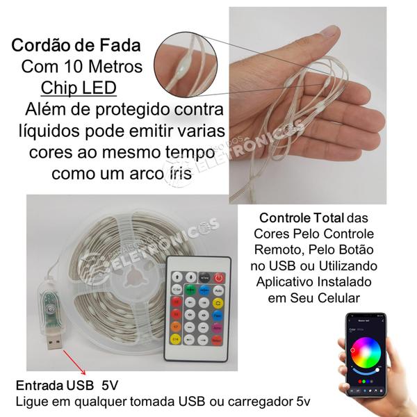 Imagem de Fita RGBW Multicolor 100 LEDs 10 Metros Controle Remoto e App  TB5082