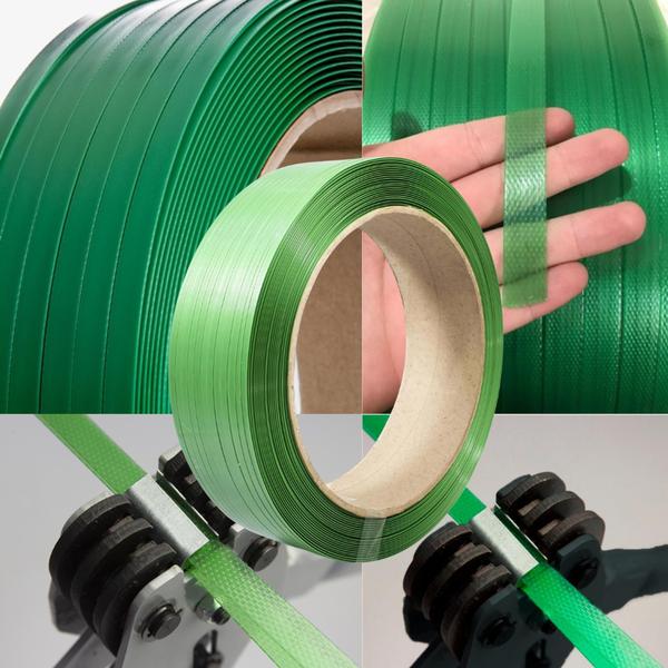 Imagem de Fita Rolo Pet 13mm + 2Kg de Selo arquear PET verde ou PP palete pallet