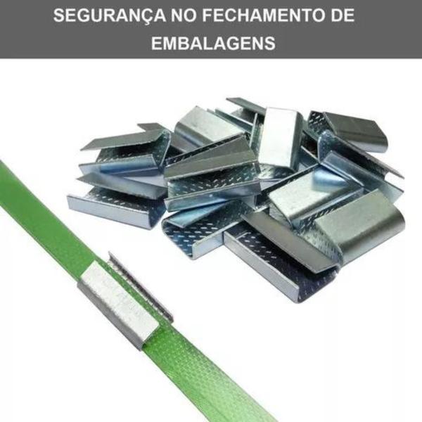 Imagem de Fita Rolo Pet 16mm + 3Kg de Selo arquear PET verde ou PP palete pallet industria