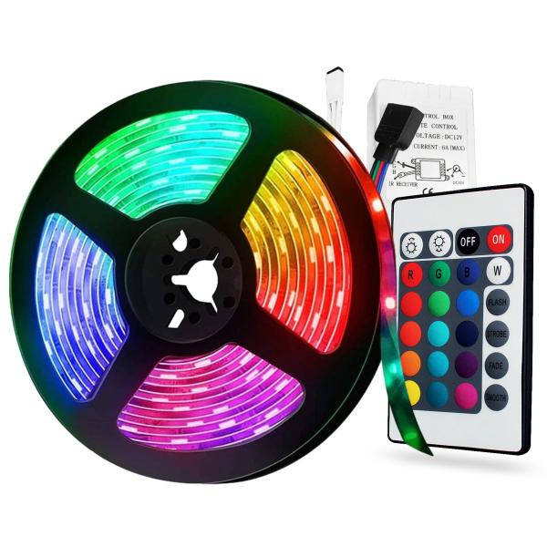 Imagem de Fita Super Led 5050 5 Mt Rgb Colorido 16 Cores Com Fonte