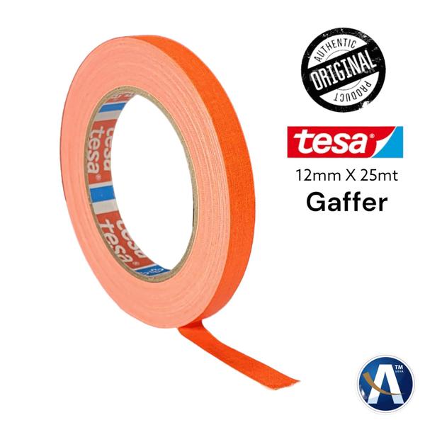 Imagem de Fita Tecido Gaffer Tape Tesa 12mm X 25m Laranja Fluorescente