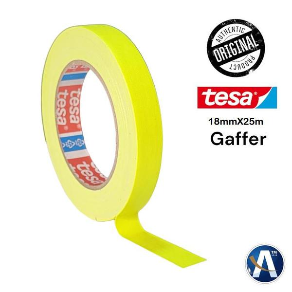 Imagem de Fita Tecido Gaffer Tape Tesa 18mm X 25m Amarela Fluorescente