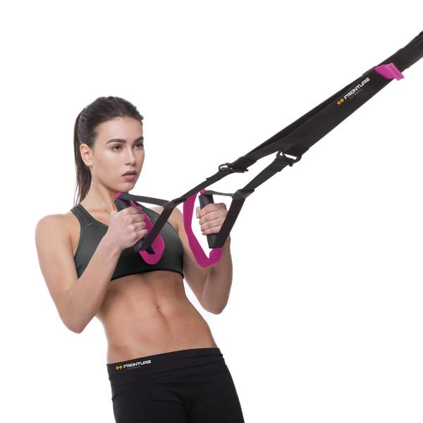 Fita Trx Duplo Treino Suspenso Funcional Cross Training Rosa Feminino treinamento Suspensão Profissional - FRONTURE FITNESS Imagem de Fita Trx Duplo Treino Suspenso Funcional Cross Training Rosa Feminino treinamento Suspensão Profissional
