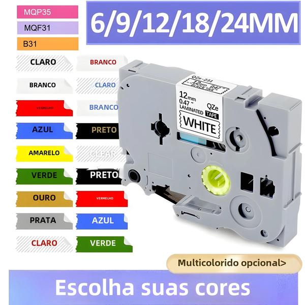 Imagem de Fita TZe Branca para Impressora Brother - Compatível com TZ H110, TZE231, TZE221, TZ131 e TZE335