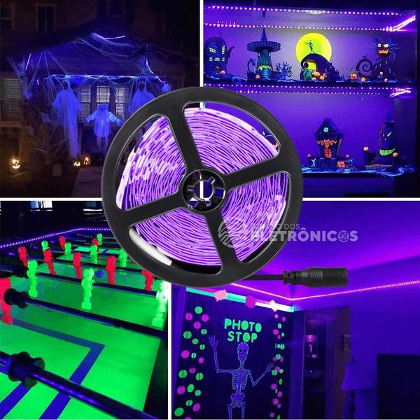 Imagem de Fita Ultravioleta USB Com 2 Metros e 120 LEDs Super Brilhante Casa, Bar e Balada - 194887