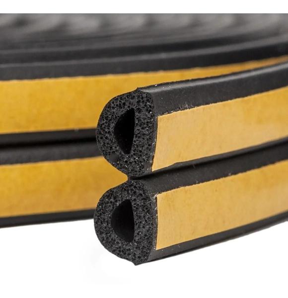 Fita Veda Fresta Auto Adesiva Rolo 6 Metros Mod D 6Mm Preto - Comfort Door Imagem de Fita Veda Fresta Auto Adesiva Rolo 6 Metros Mod D 6Mm Preto