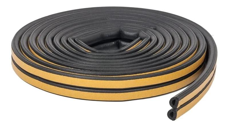 Fita Veda Fresta Auto Adesiva Rolo 6 Metros Mod D 6Mm Preto - Comfort Door Imagem de Fita Veda Fresta Auto Adesiva Rolo 6 Metros Mod D 6Mm Preto