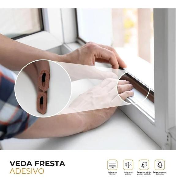 Fita Veda Fresta Auto Adesiva Rolo 6 Metros Mod D 6Mm Preto - Comfort Door Imagem de Fita Veda Fresta Auto Adesiva Rolo 6 Metros Mod D 6Mm Preto