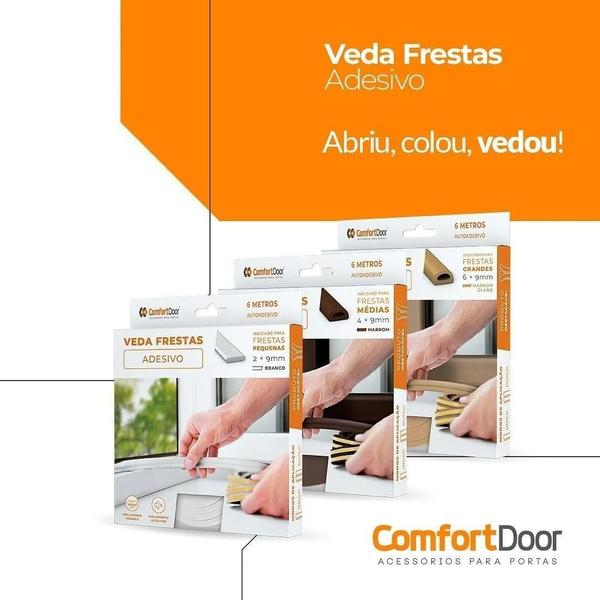Fita Veda Fresta Auto Adesiva Rolo 6 Metros Mod D 6Mm Preto - Comfort Door Imagem de Fita Veda Fresta Auto Adesiva Rolo 6 Metros Mod D 6Mm Preto