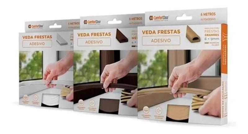 Fita Veda Fresta Auto Adesiva Rolo 6 Metros Mod D 6Mm Preto - Comfort Door Imagem de Fita Veda Fresta Auto Adesiva Rolo 6 Metros Mod D 6Mm Preto
