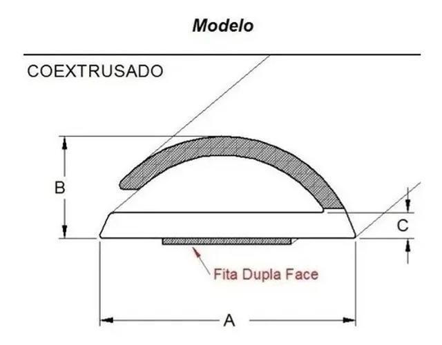 Imagem de Fita Veda Fresta Auto Adesiva Rolo 6 Metros Mod D 6Mm Preto