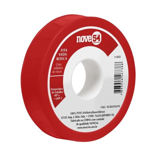 Imagem de Fita Veda Rosca 100% PTFE Nove54 18mm x 10m Branca