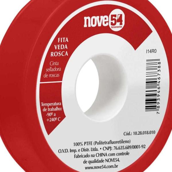 Imagem de Fita Veda Rosca 100% PTFE Nove54 18mm x 10m Branca