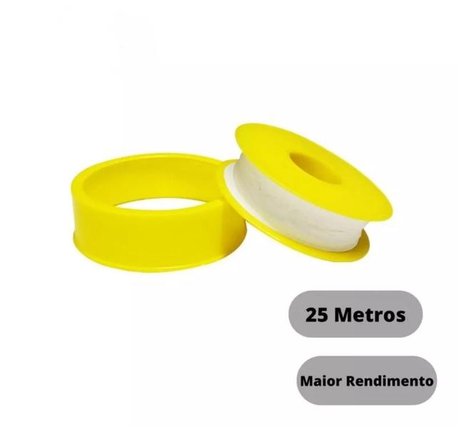 Fita Veda Rosca 18 mm x 25 m Branca - Água Quente ou Fria - Fertak Imagem de Fita Veda Rosca 18 mm x 25 m Branca - Água Quente ou Fria