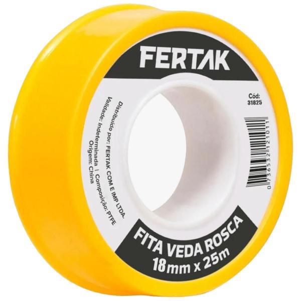 Fita Veda Rosca 18 mm x 25 m Branca - Água Quente ou Fria - Fertak Imagem de Fita Veda Rosca 18 mm x 25 m Branca - Água Quente ou Fria
