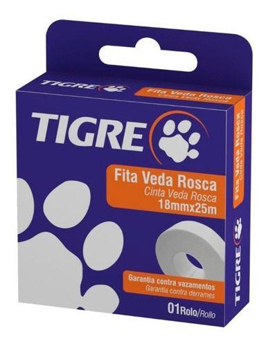 Imagem de Fita Veda Rosca 18mm x 25m Branca Tigre