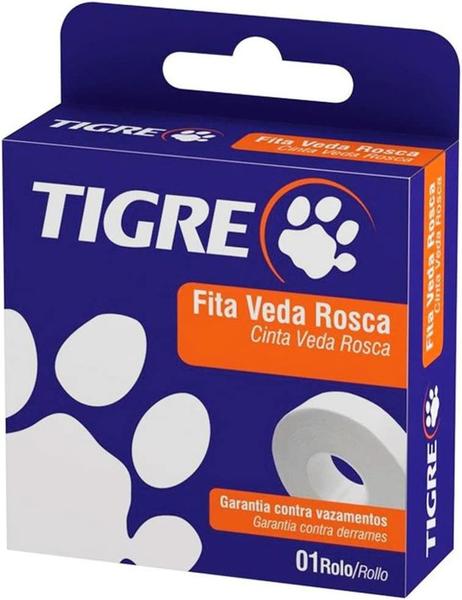 fita veda rosca 18mm x 50m - tigre Imagem de fita veda rosca 18mm x 50m - tigre