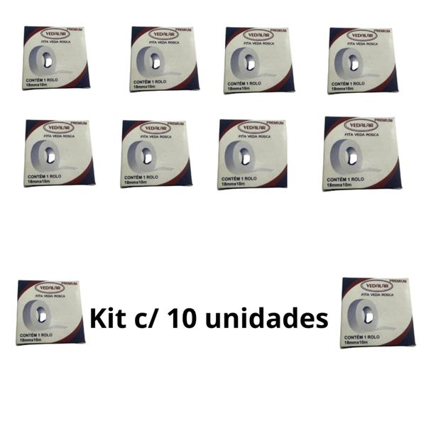 Imagem de Fita veda rosca 18mmx25mm Krona KIT com 10 UNIDADES