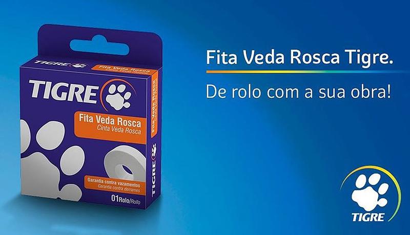 Imagem de Fita Veda Rosca Para Tubo e Conexões 18mm x 50 Metros Tigre Branca