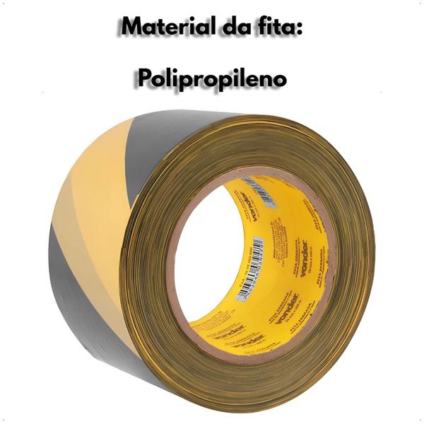 Imagem de Fita Zebrada Sem Adesivo 70 mm x 200 m Polipropileno Resistente e Durável Vonder - 1015702000