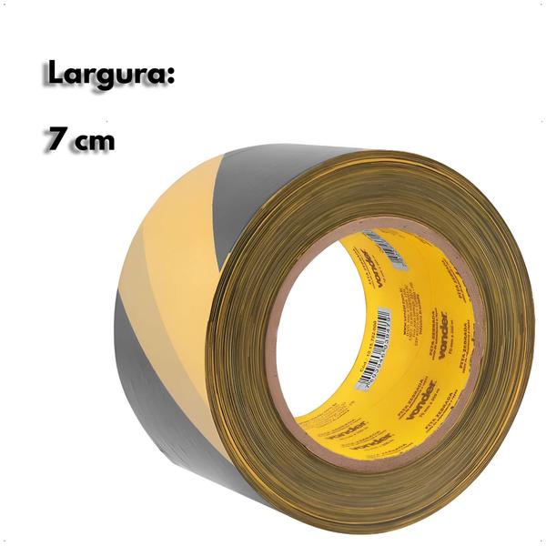 Imagem de Fita Zebrada Sem Adesivo 70 mm x 200 m Polipropileno Resistente e Durável Vonder - 1015702000