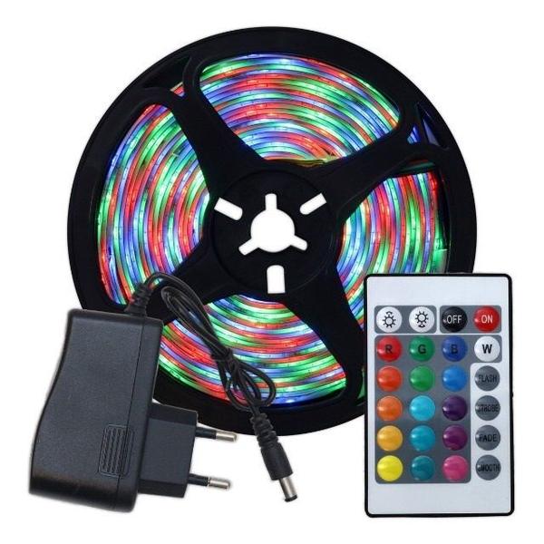 Imagem de Fitas LED RGB 3528 Rolo 5m 3 com Fonte e Controle