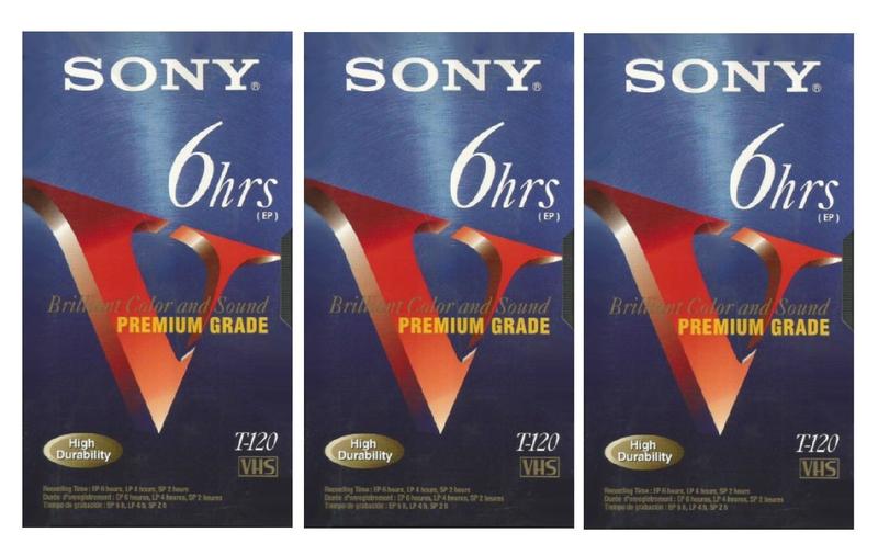 Imagem de Fitas VHS Sony 3T120VR 6 horas. EP T-120 (pacote com 3)