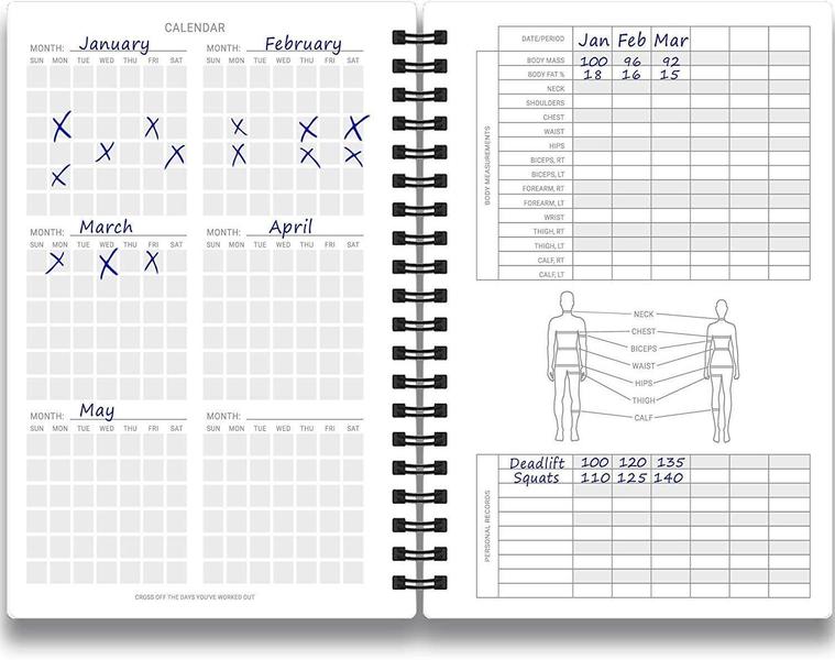 Imagem de Fitness Log Book & Workout Planner - Projetado por Experts Gym Notebook, Workout Tracker, Exercise Journal for Men Women