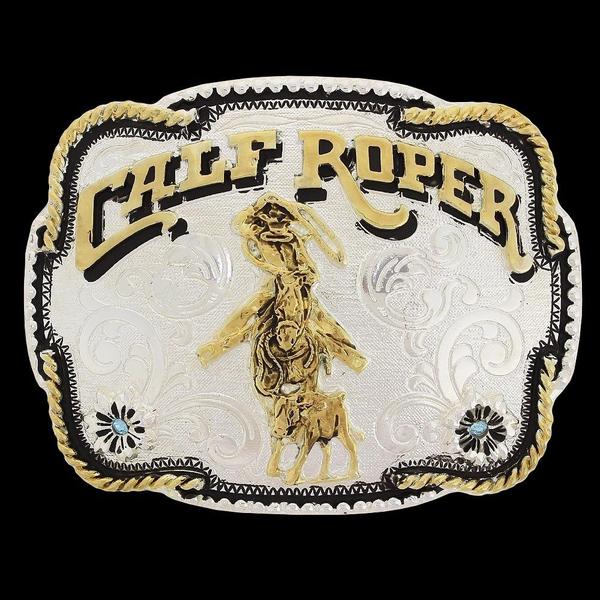 Fivela Master Calf Roper com Banho Dourado e Prata - 19469 Imagem de Fivela Master Calf Roper com Banho Dourado e Prata - 19469