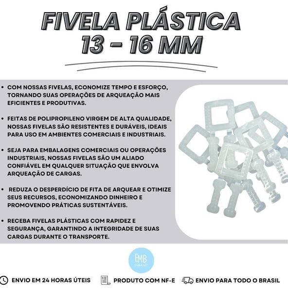 Imagem de Fivelas Plásticas Para Fita De Arquear 16Mm - 500 Unidades