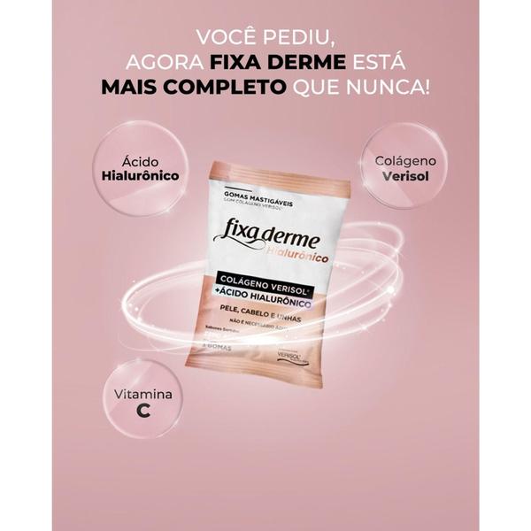 Imagem de Fixa Derme Colágeno + Ácido Hialurônico + Vitamina C C/45 Gomas Mastigáveis