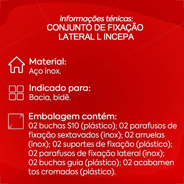 Imagem de Fixacao para bacia/bide roca/incepa tipo suporte em l